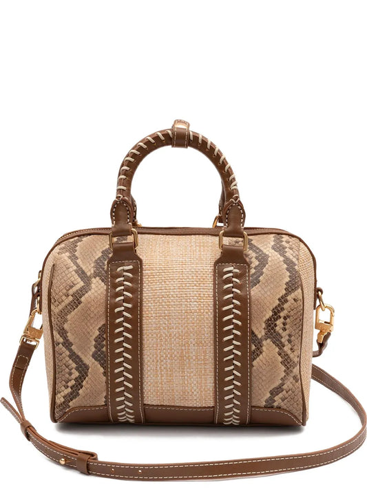 IslaMaia Bowling snakeskin stitched tote bag