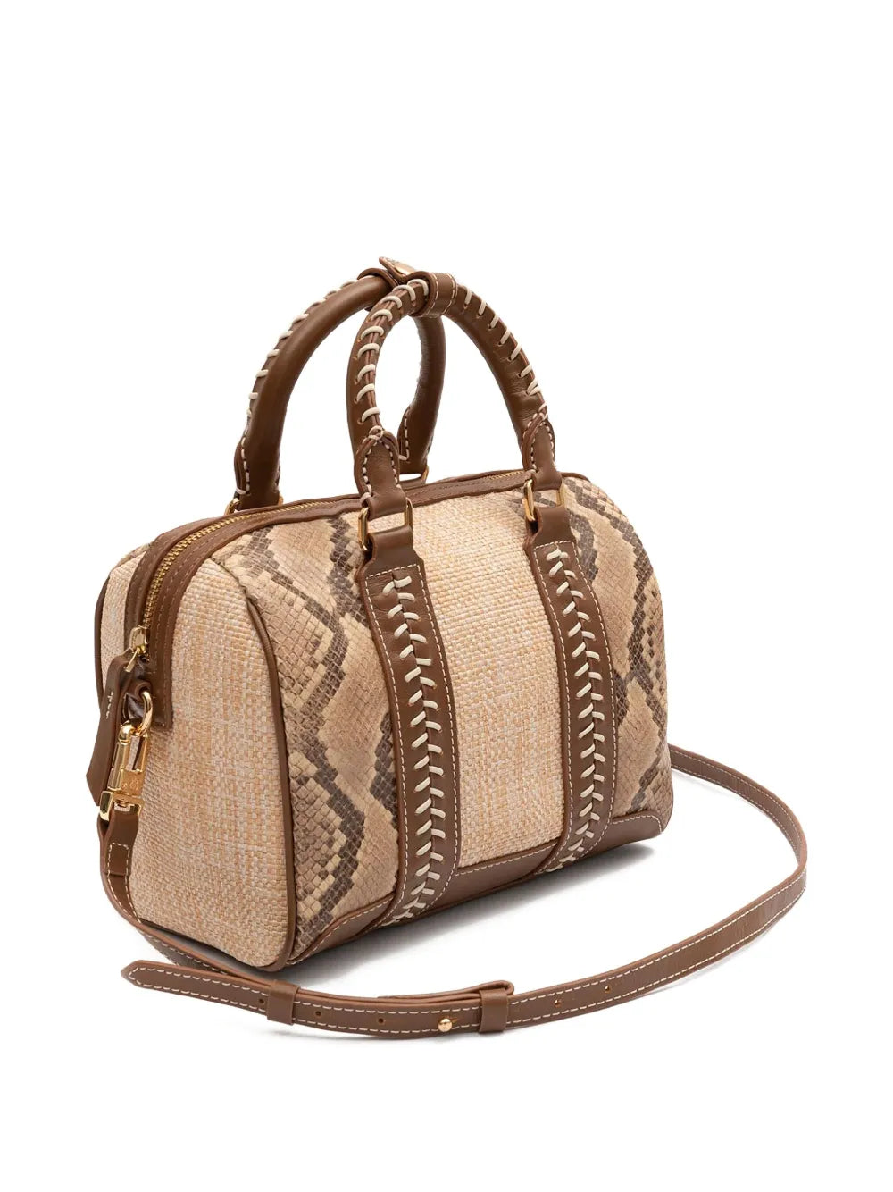 IslaMaia Bowling snakeskin stitched tote bag
