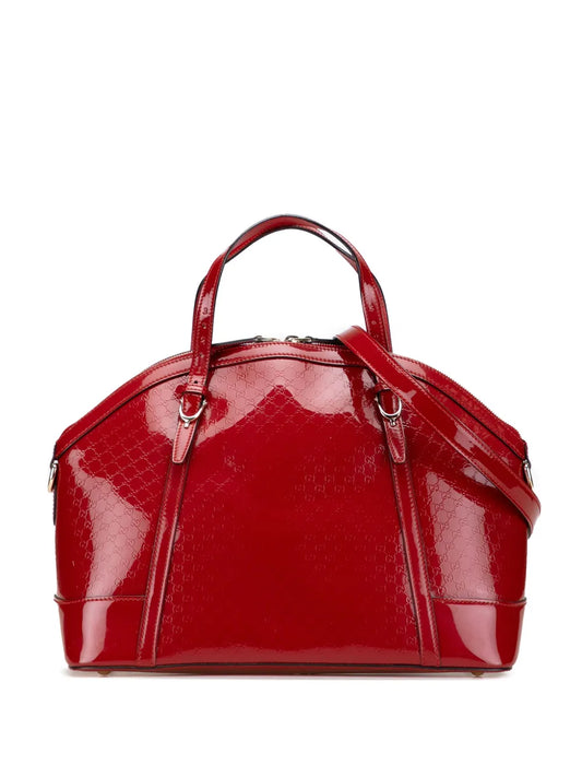 Pre-OwnedGucci Pre-Owned2000-2015 Large Microguccissima Patent Nice Dome satchel