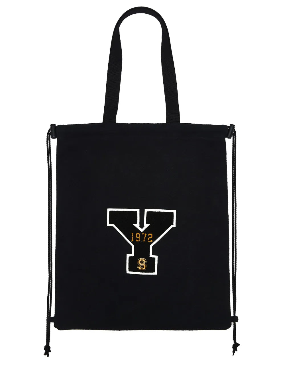 Y'slogo-appliqudrawstring tote bag