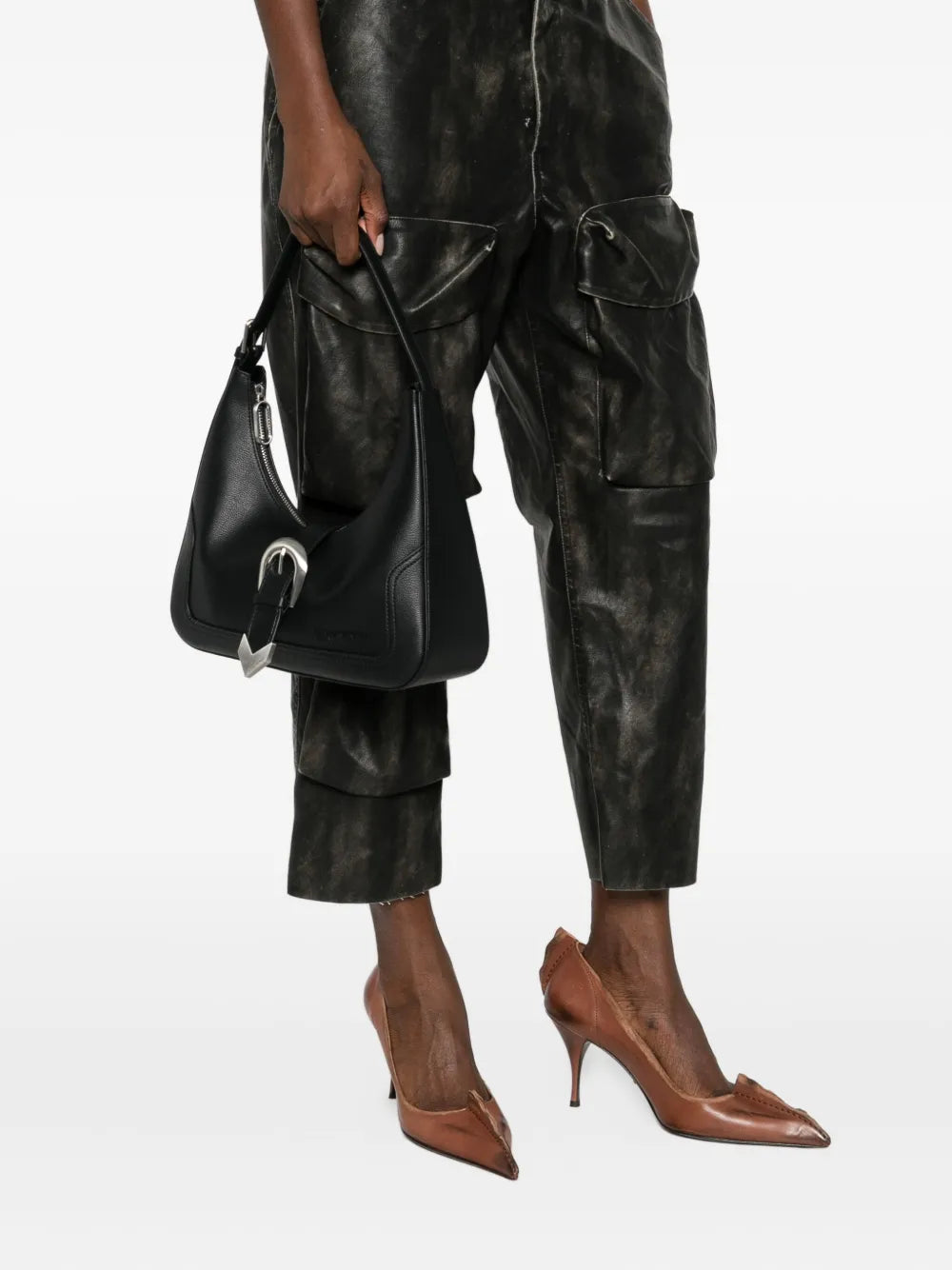Karl Lagerfeld Jeansbuckle-detail shoulder bag
