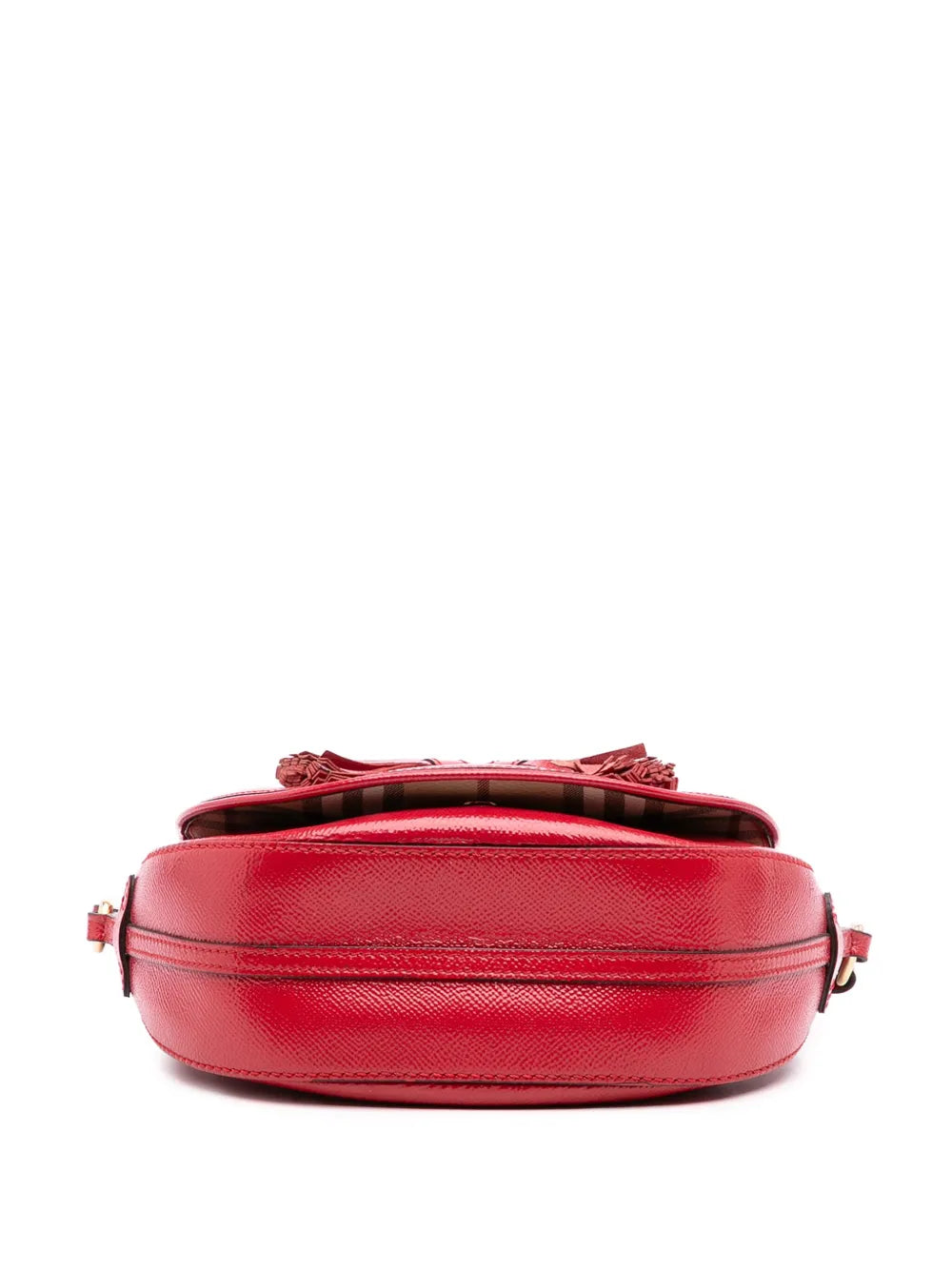 Pre-OwnedBurberry Pre-Owned2000-2017 Patent Leather and Haymarket Check Coated Canvas Maydown crossbody bag