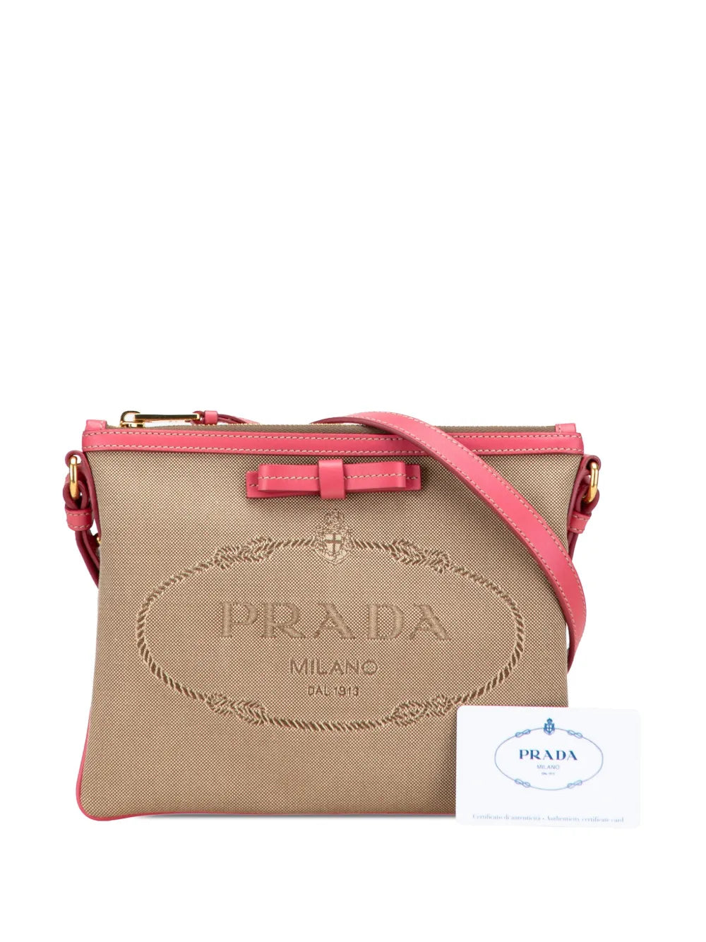 Pre-OwnedPrada Pre-Owned2013-2025 Canvas Canapa Logo Bow crossbody bag