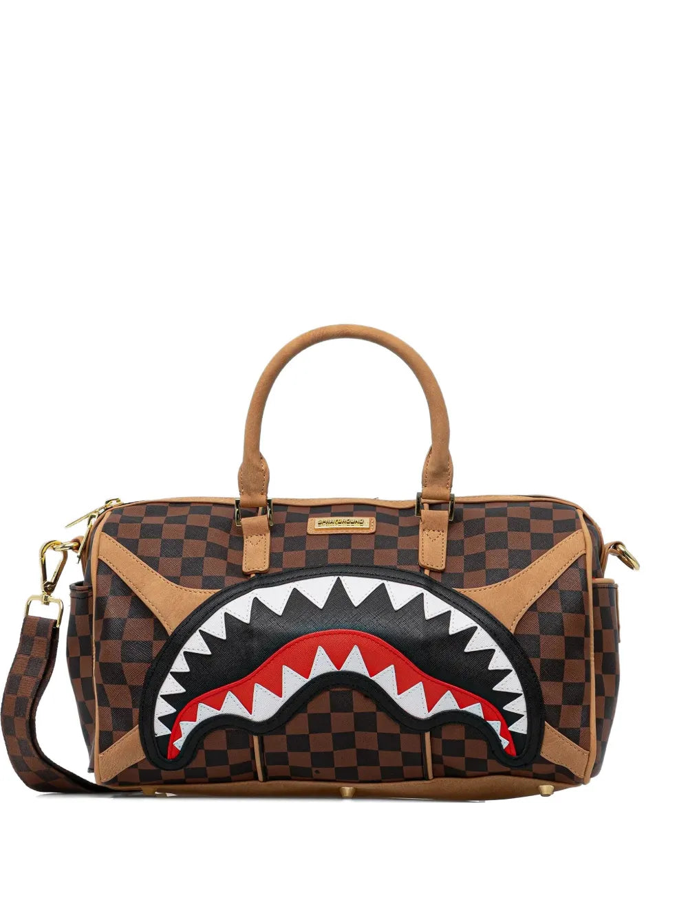 Spraygroundchecked-pattern luggage bag