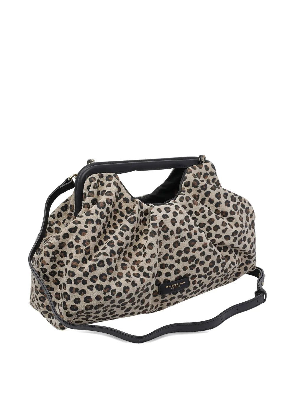 MY BEST BAGlogo leopard tote bag