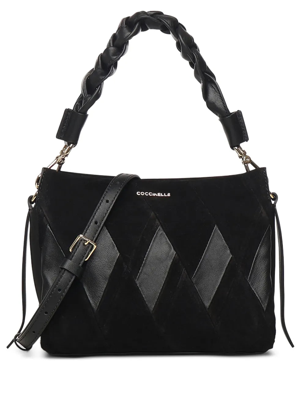 Coccinellebraided handle panelled tote bag