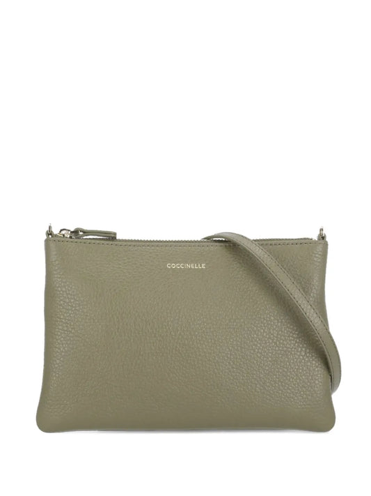 Coccinellesmall pebble-leather logo clutch bag