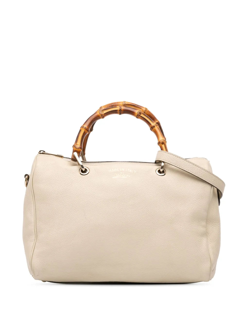 Pre-OwnedGucci Pre-Owned2016-2025 Medium Calfskin Bamboo Shopper Boston Bag satchel