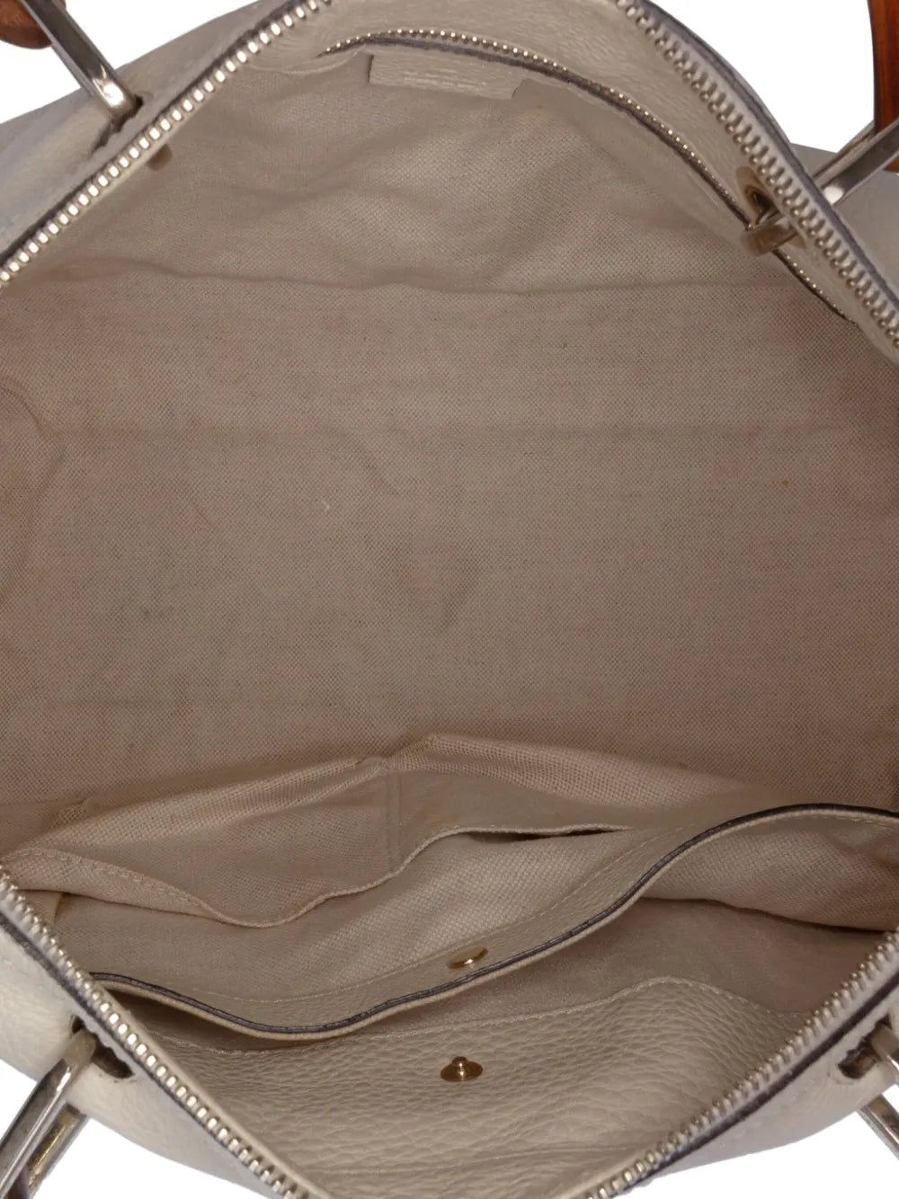 Pre-OwnedGucci Pre-Owned2016-2025 Medium Calfskin Bamboo Shopper Boston Bag satchel