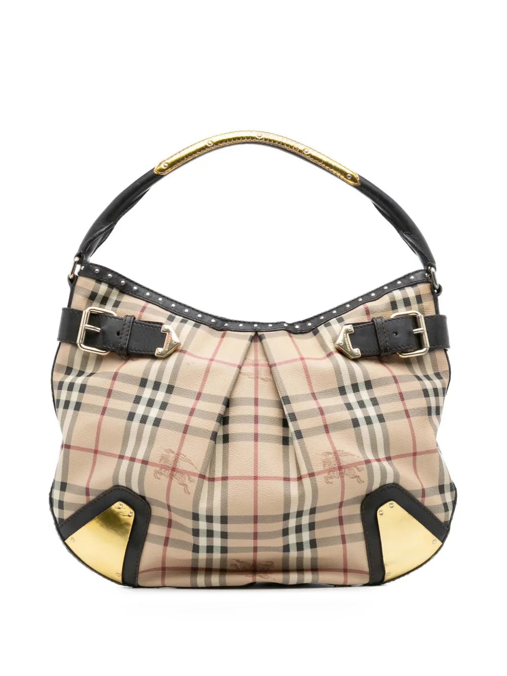 Pre-OwnedBurberry Pre-Owned2000-2017 Haymarket Check Coated Canvas hobo bag