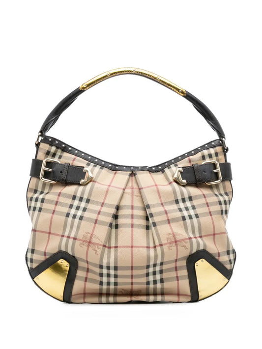 Pre-OwnedBurberry Pre-Owned2000-2017 Haymarket Check Coated Canvas hobo bag