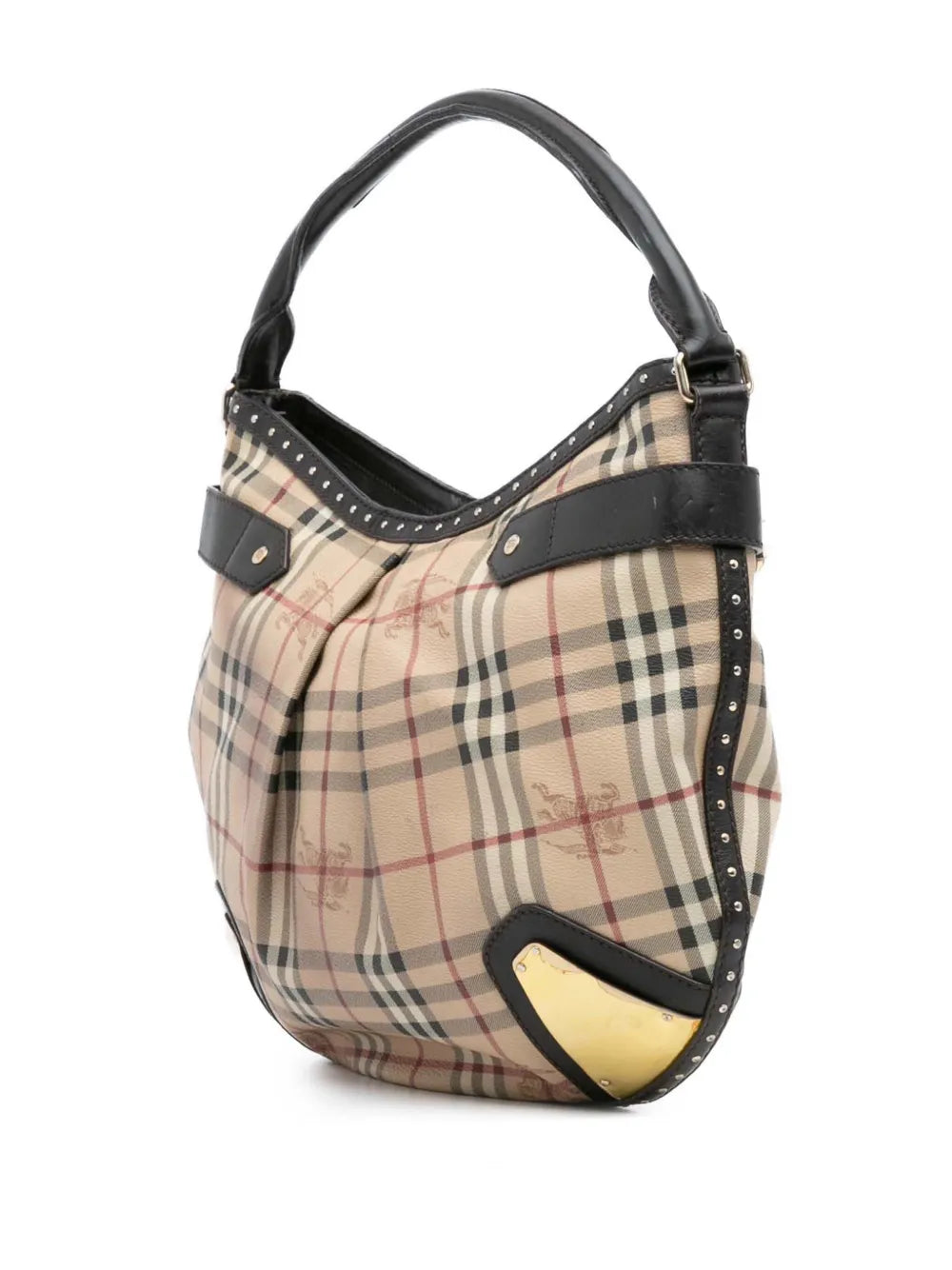 Pre-OwnedBurberry Pre-Owned2000-2017 Haymarket Check Coated Canvas hobo bag