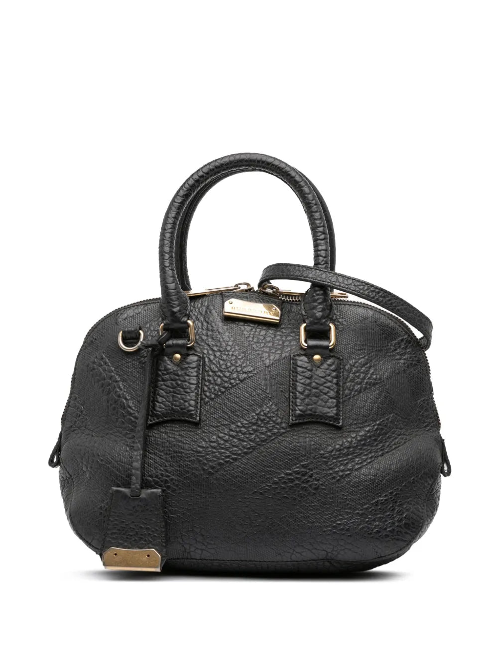 Pre-OwnedBurberry Pre-Owned2000-2017 Small Heritage Grain Check Embossed Orchard Bowling Bag satchel