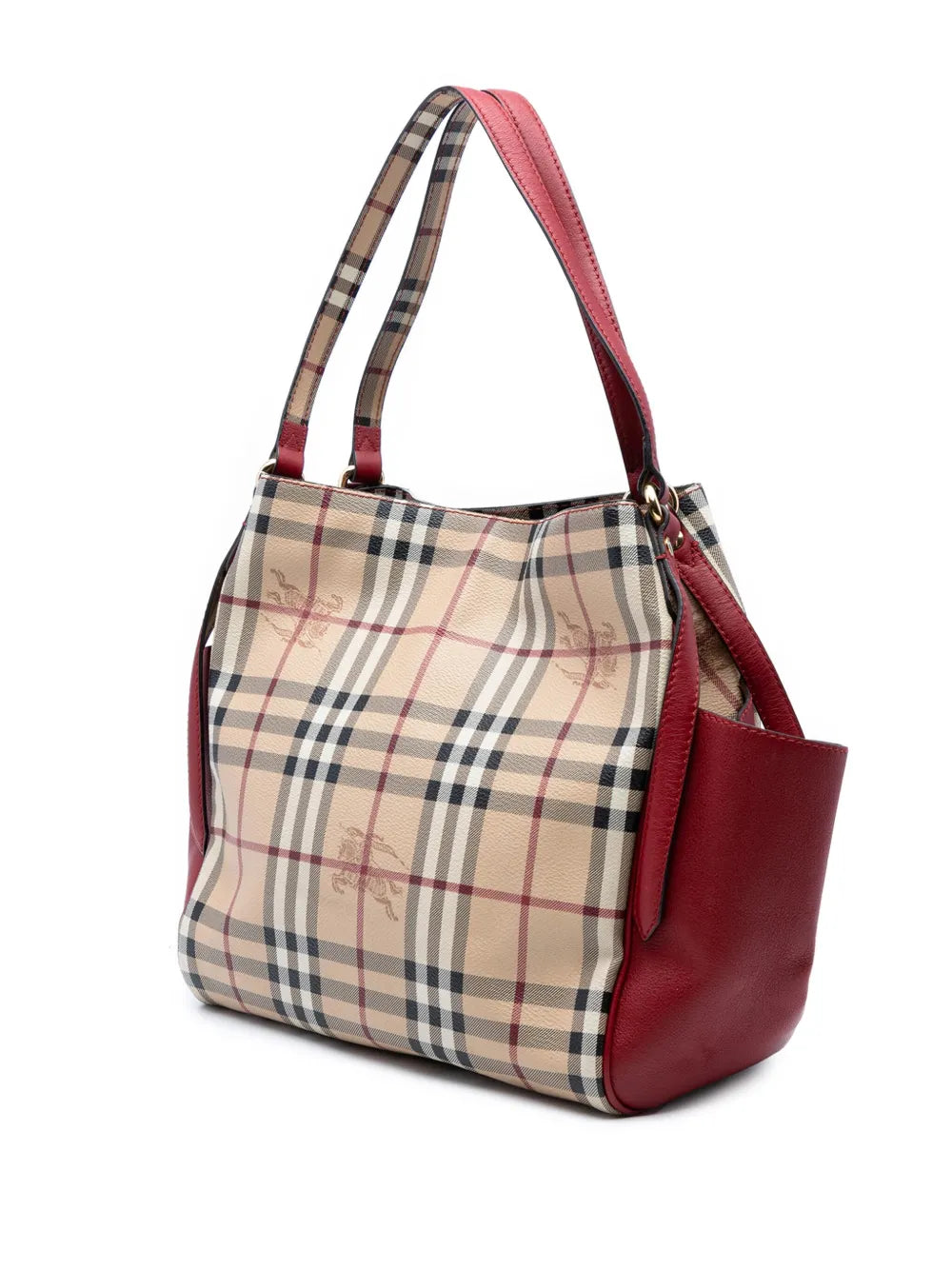 Pre-OwnedBurberry Pre-Owned2000-2017 Small Leather Trimmed Haymarket Check Coated Canvas Canterbury tote bag