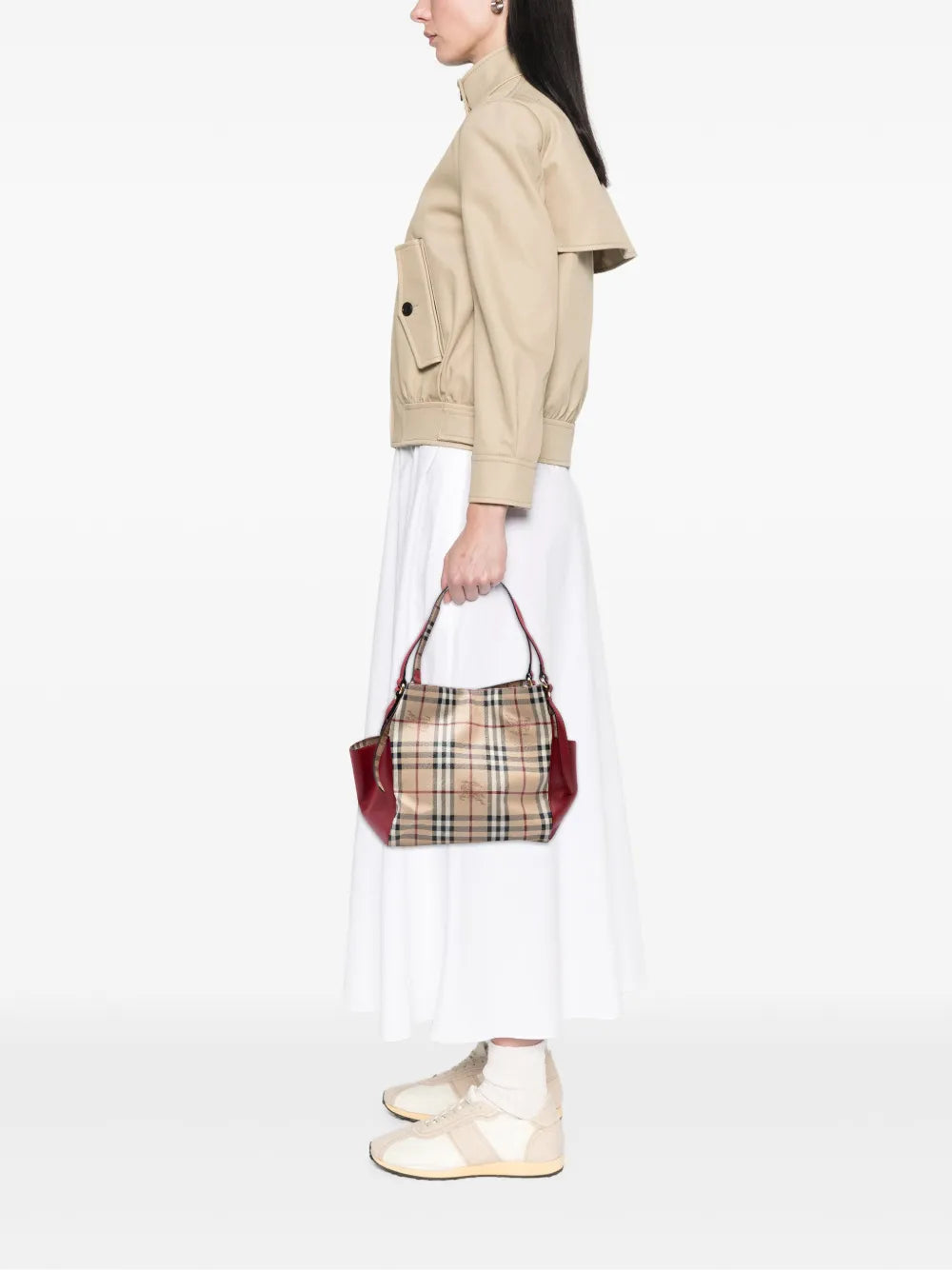 Pre-OwnedBurberry Pre-Owned2000-2017 Small Leather Trimmed Haymarket Check Coated Canvas Canterbury tote bag
