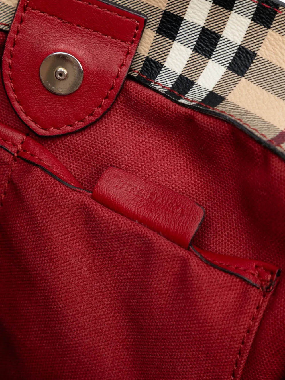 Pre-OwnedBurberry Pre-Owned2000-2017 Small Leather Trimmed Haymarket Check Coated Canvas Canterbury tote bag