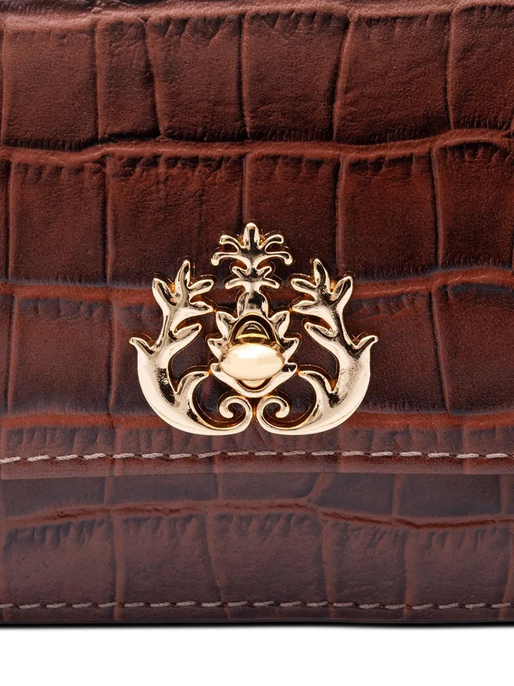 New SeasonIslaCroc-Embossed Chain Shoulder Bag