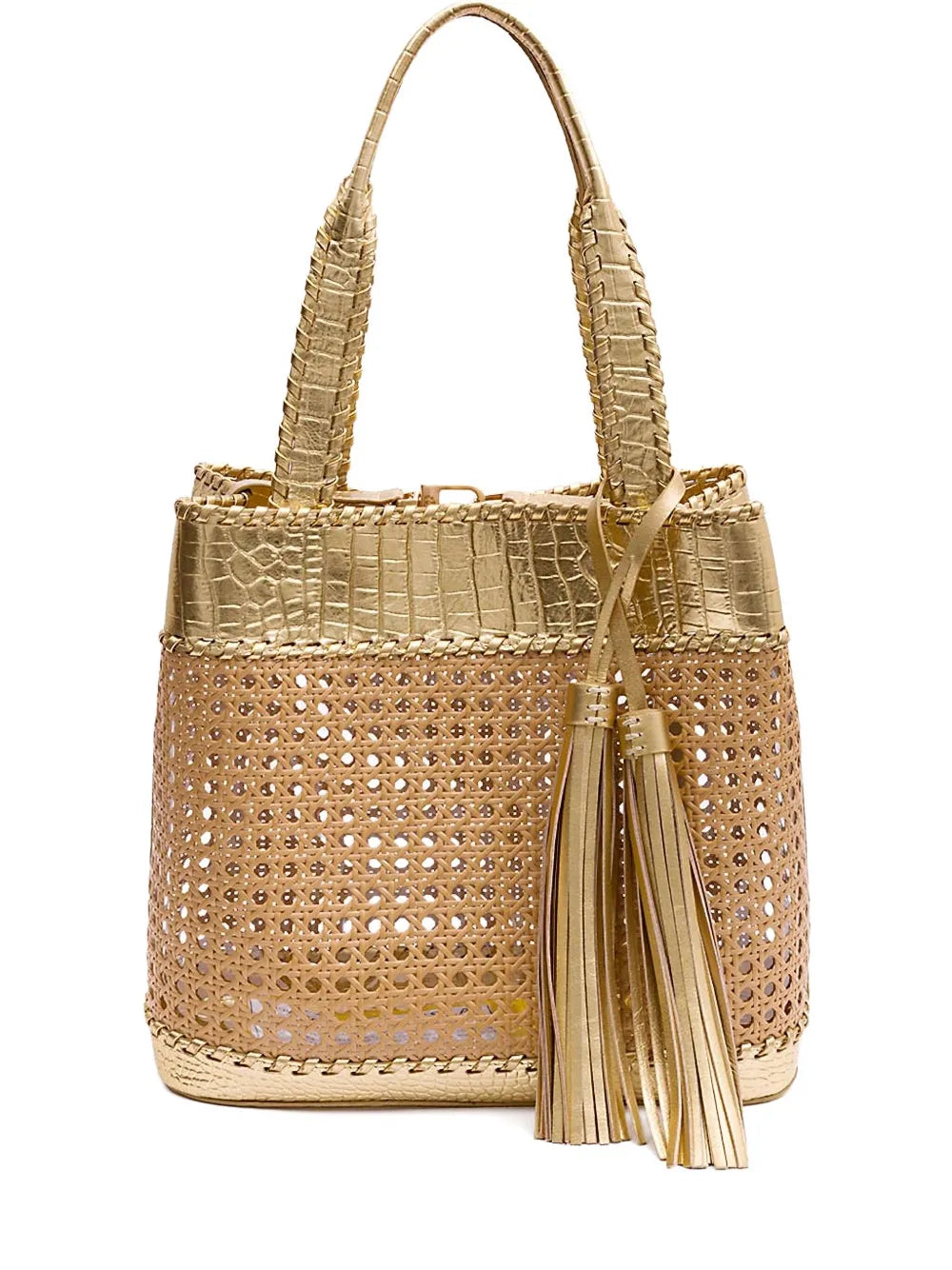 New SeasonIslaSextavada woven tassel shoulder bag