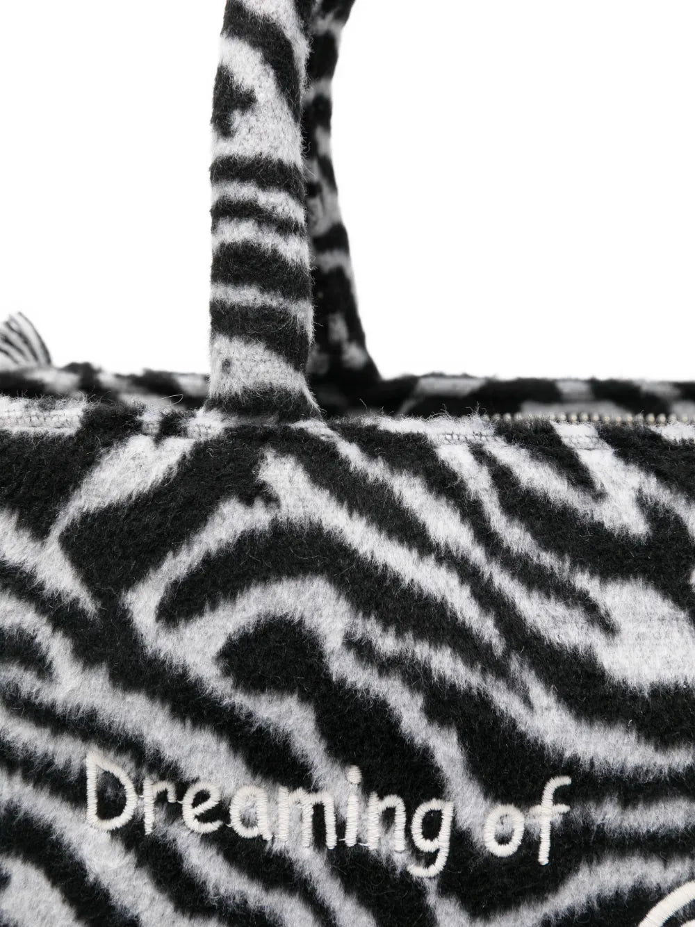 MC2 Saint Barthzebra print fringed tote bag