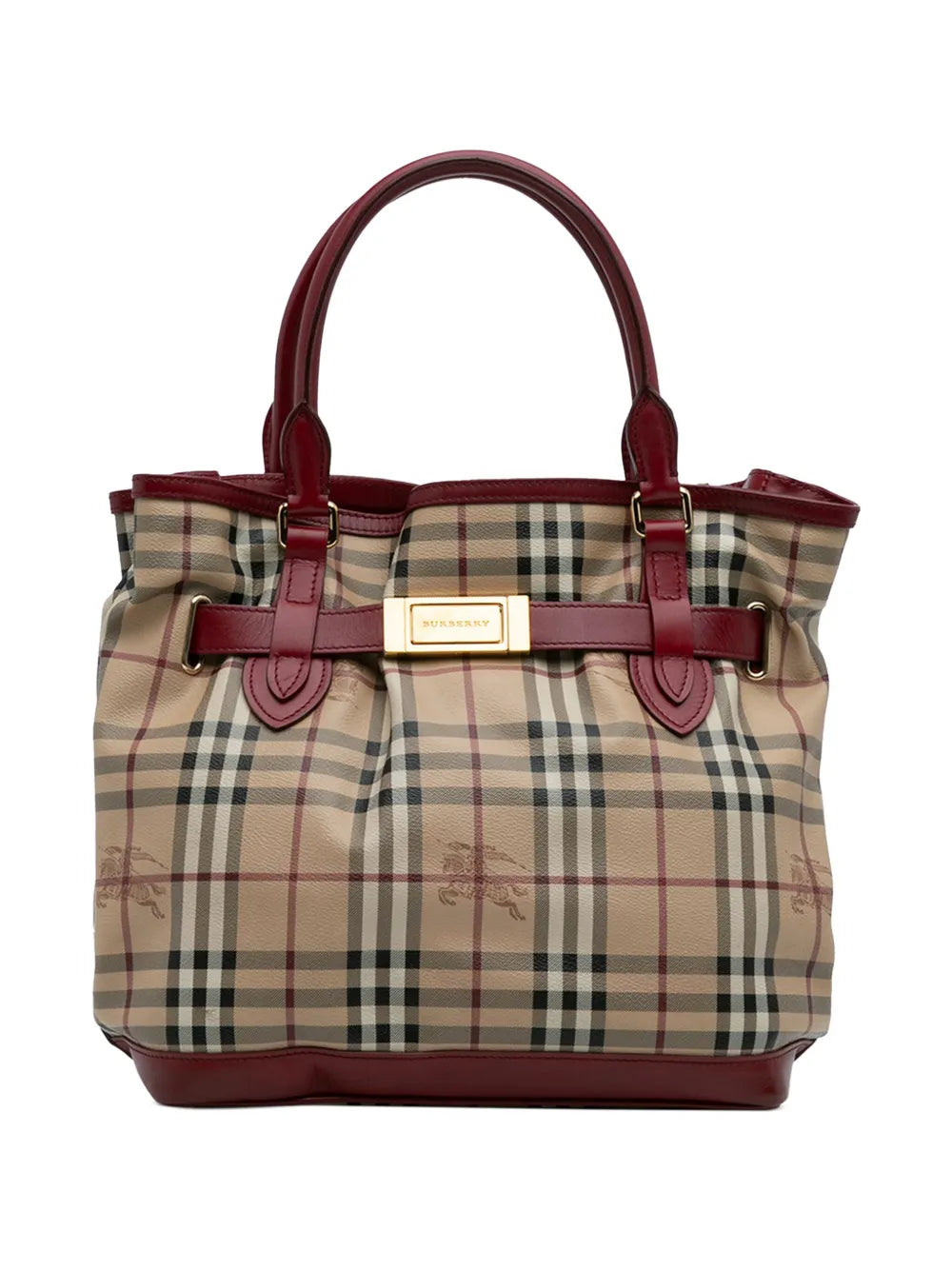 Pre-OwnedBurberry Pre-Owned2021-2025 Haymarket Check Coated Canvas Golderton satchel
