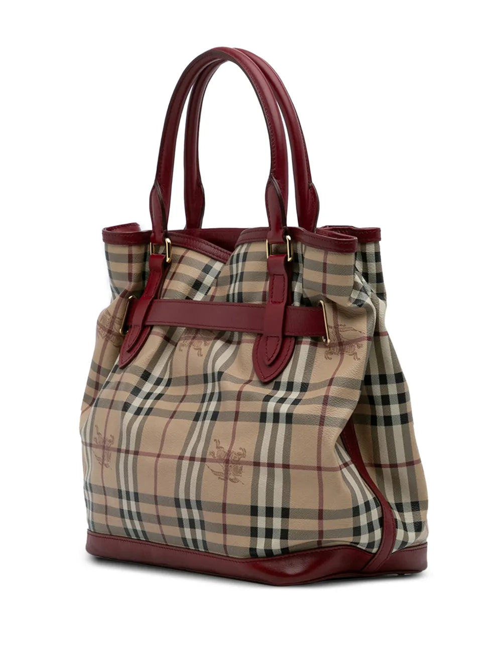 Pre-OwnedBurberry Pre-Owned2021-2025 Haymarket Check Coated Canvas Golderton satchel