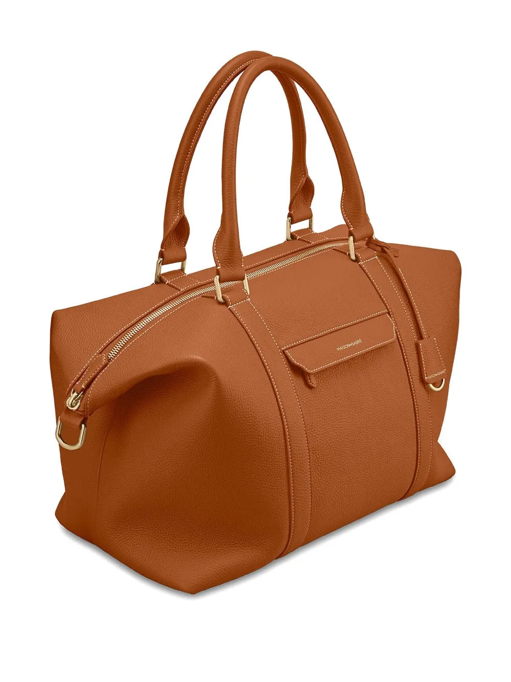 MAISON de SABRrapezoid leather weekender bag
