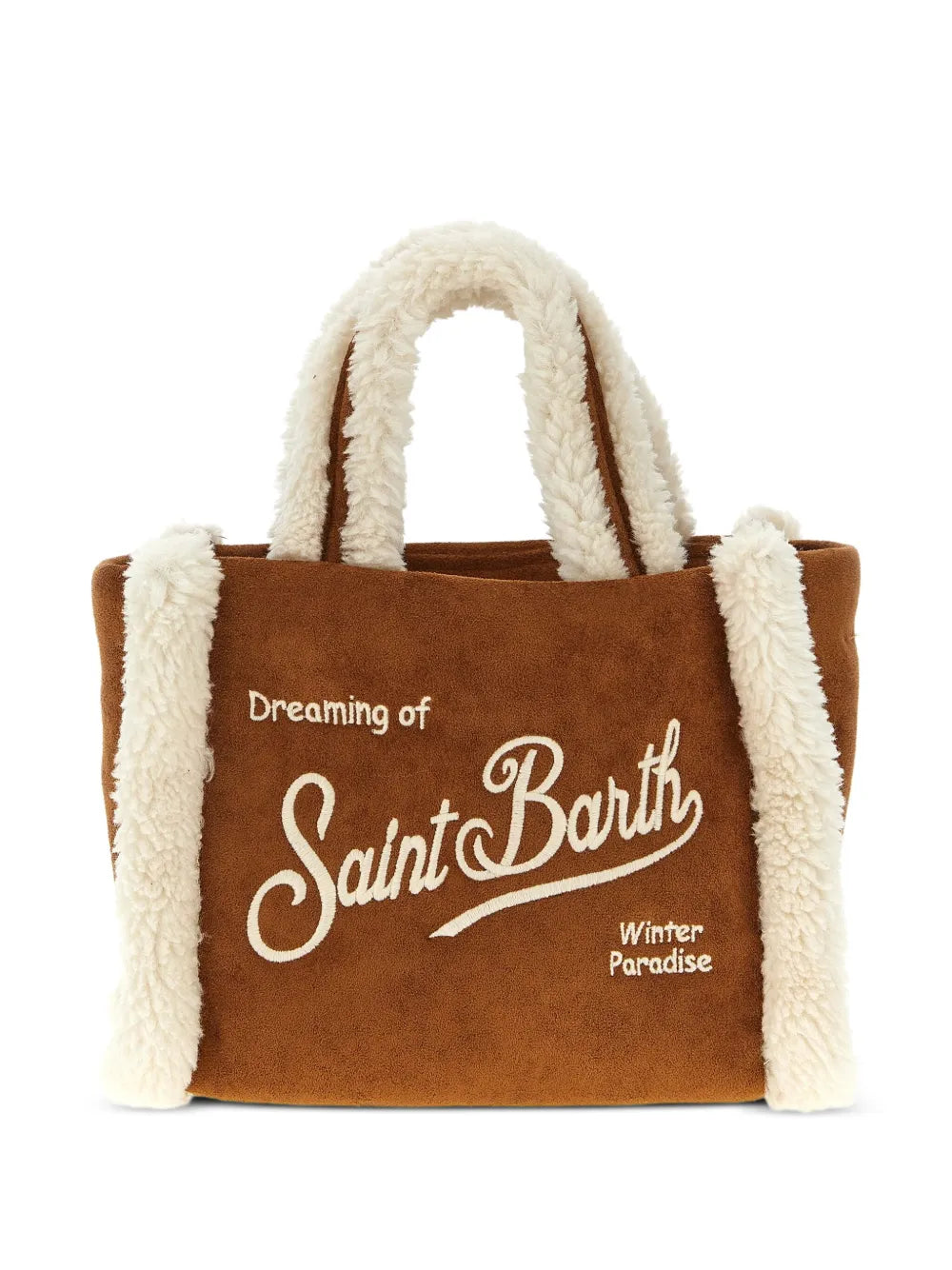 MC2 Saint BarthVanity shearling-trim mini tote bag