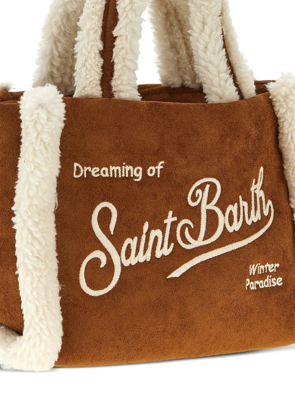 MC2 Saint BarthVanity shearling-trim mini tote bag