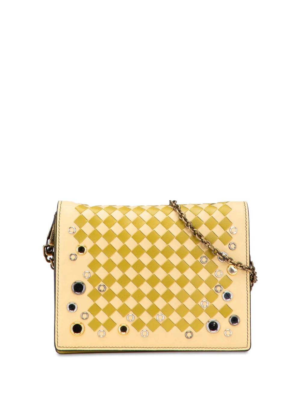 Pre-OwnedBottega Veneta Pre-Owned2012-2025 Nappa Intrecciato Studded Wallet on Chain crossbody bag