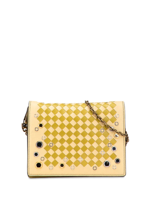 Pre-OwnedBottega Veneta Pre-Owned2012-2025 Nappa Intrecciato Studded Wallet on Chain crossbody bag
