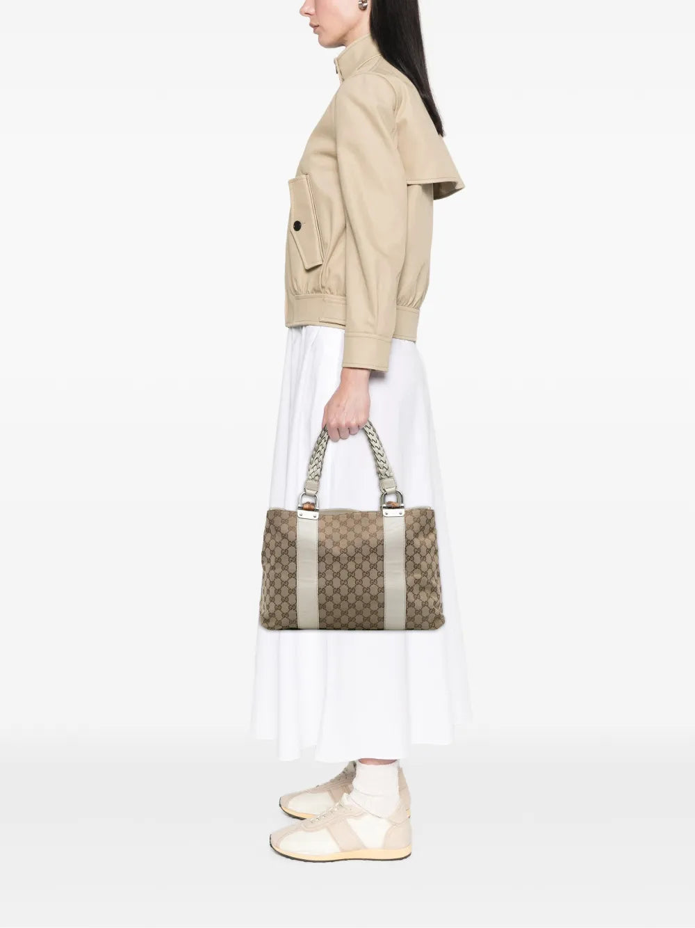 Pre-OwnedGucci Pre-Owned2016-2025 Medium GG Canvas Bamboo Libeccio tote bag
