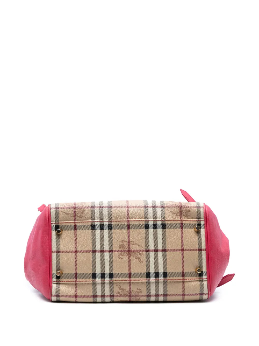 Pre-OwnedBurberry Pre-Owned2000-2017 Small Leather Trimmed Haymarket Check Coated Canvas Canterbury Bow tote bag