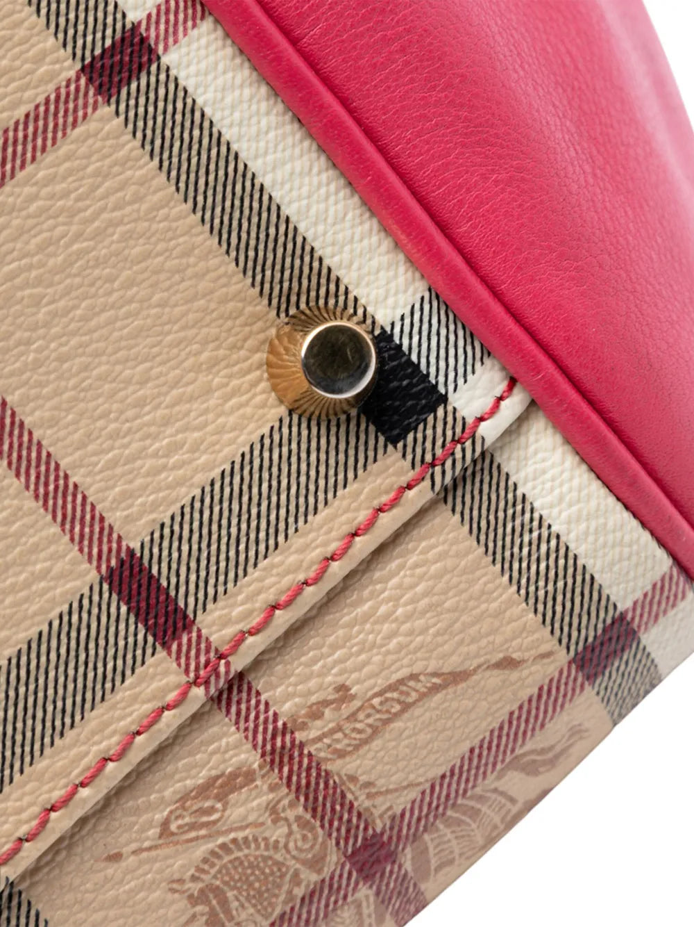 Pre-OwnedBurberry Pre-Owned2000-2017 Small Leather Trimmed Haymarket Check Coated Canvas Canterbury Bow tote bag
