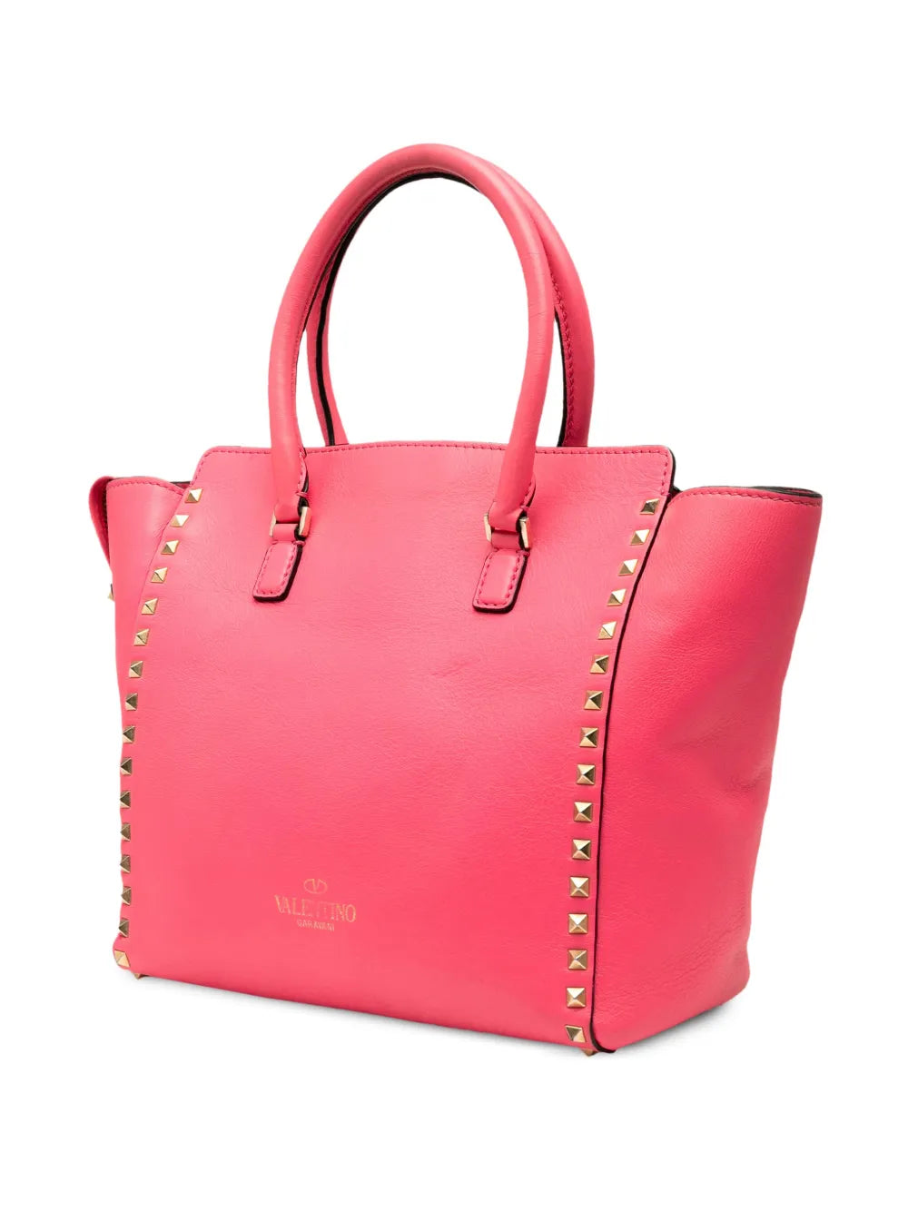 Pre-OwnedValentino Garavani Pre-Owned2000-2017 Medium Leather Rockstud Double Handle Tote satchel