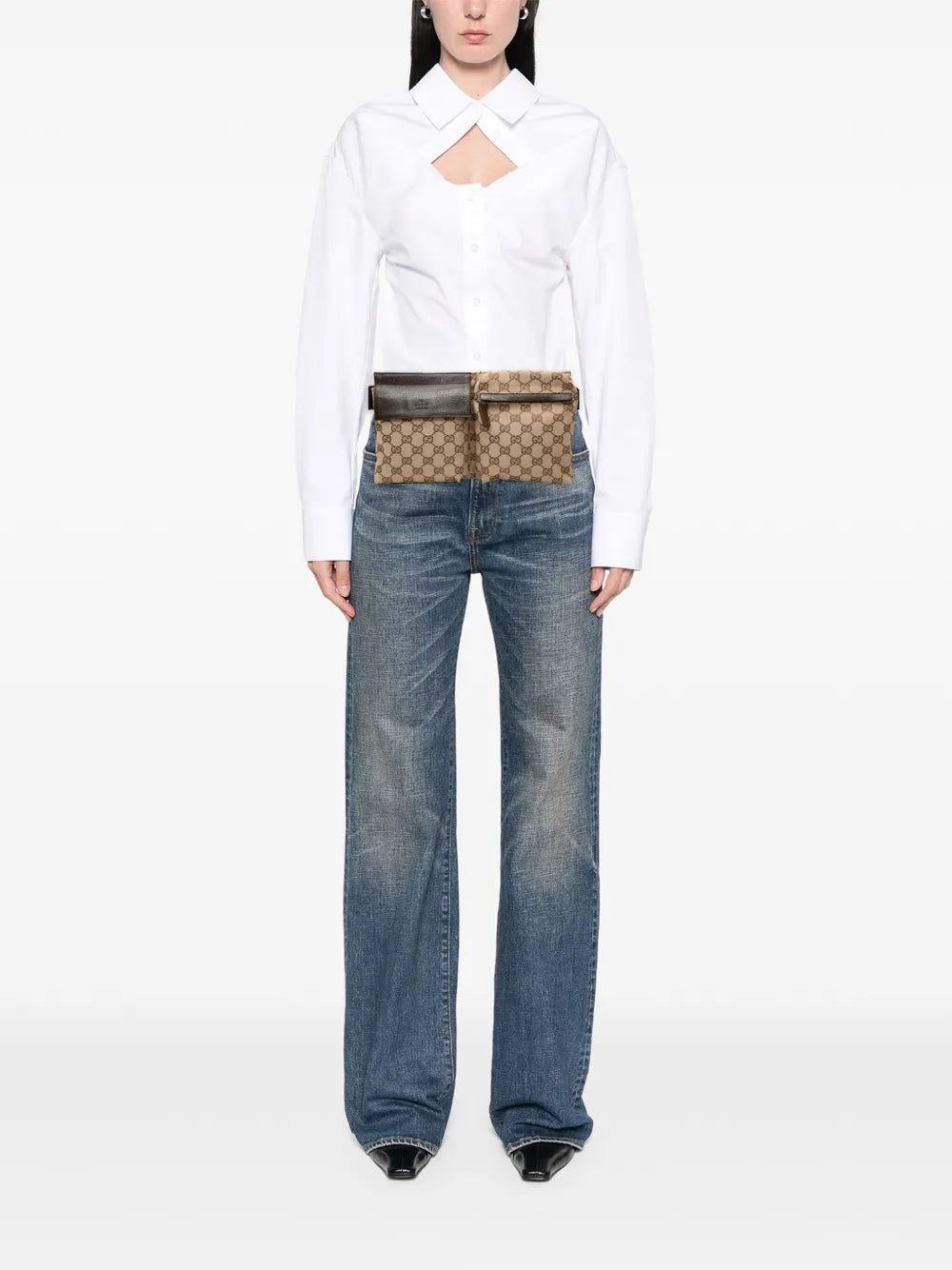 Pre-OwnedGucci Pre-Owned2000-2015 GG Canvas Double Pocket belt bag