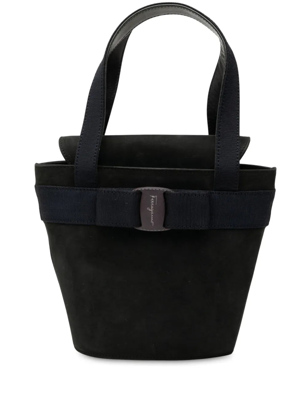 Pre-OwnedFerragamo Pre-Owned1990-2025 Suede Vara Bow bucket bag