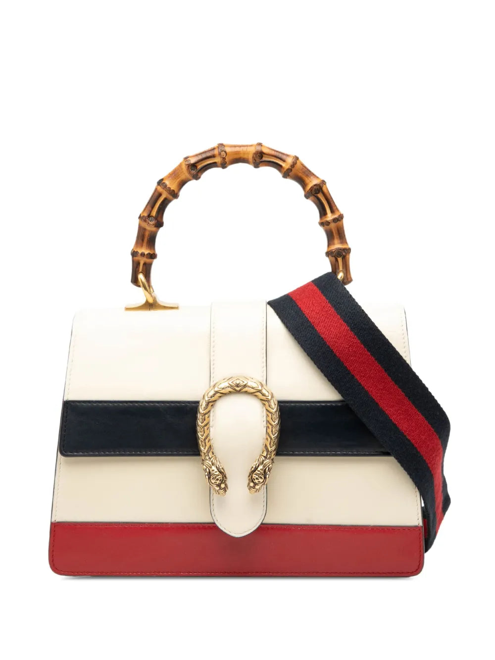 Pre-OwnedGucci Pre-Owned2016-2025 Medium Leather Bamboo Dionysus Web satchel