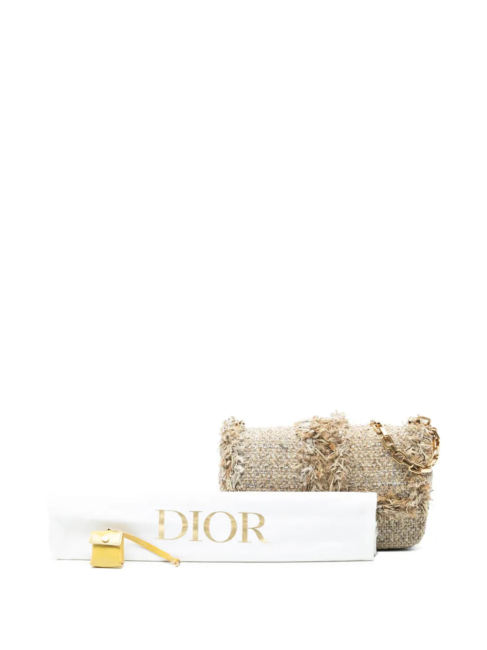 Pre-OwnedChristian Dior Pre-Owned2012 New Rock Tweed and Rhinestones Chain shoulder bag