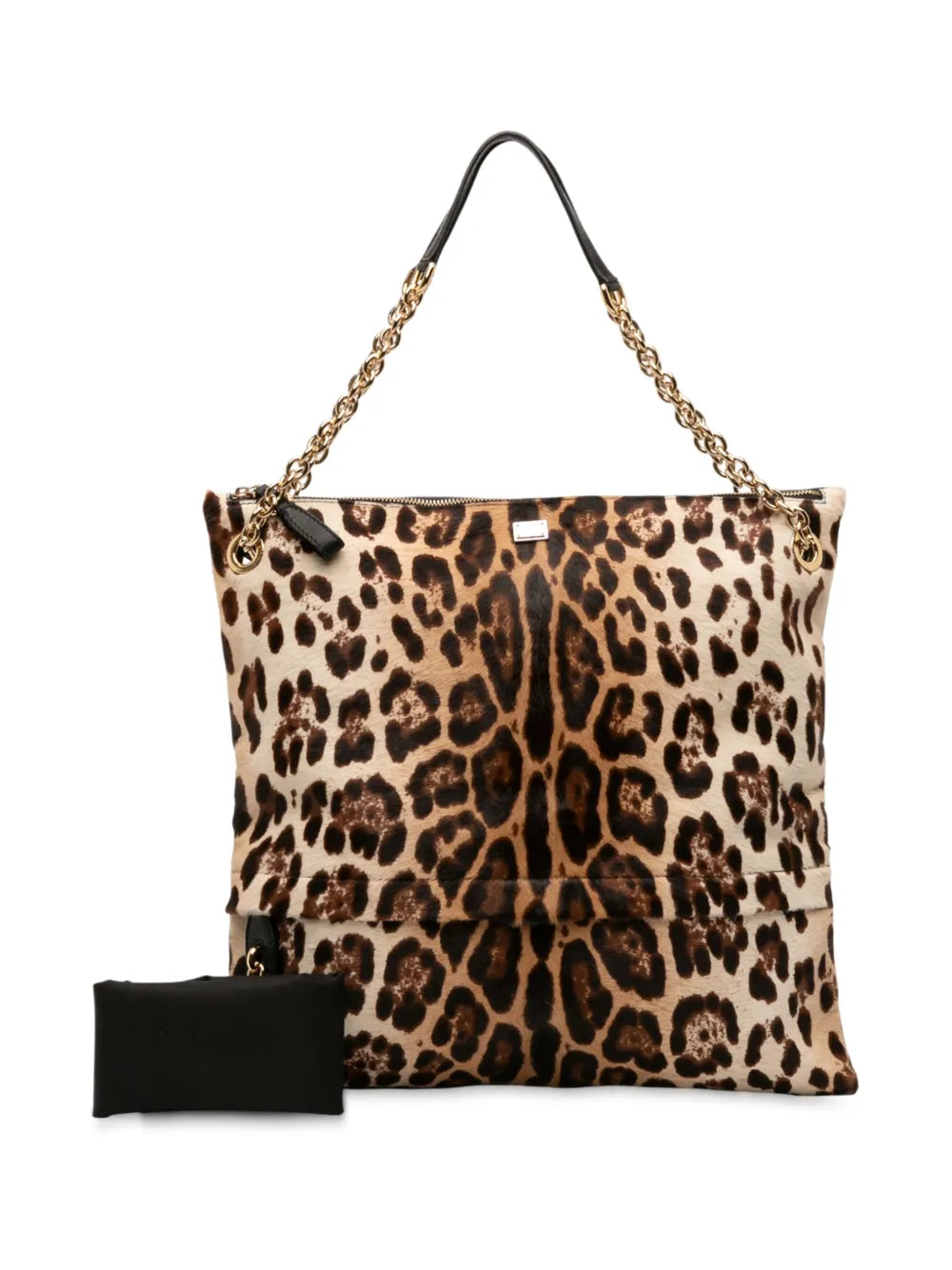 Pre-OwnedDolce & Gabbana Pre-Owned2000-2025 Pony Hair Leopard Print Chain tote bag