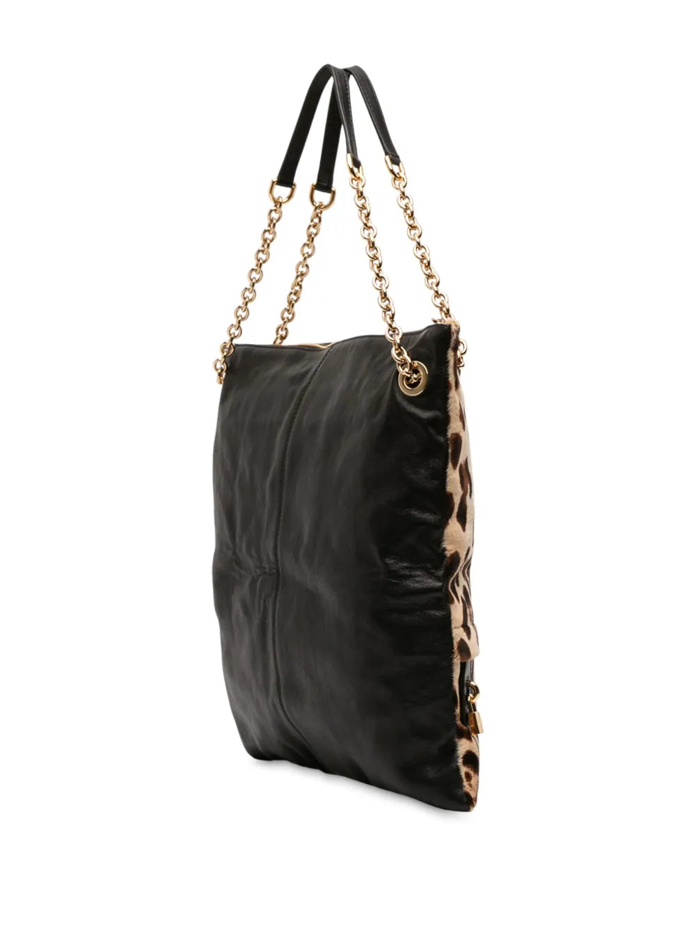 Pre-OwnedDolce & Gabbana Pre-Owned2000-2025 Pony Hair Leopard Print Chain tote bag