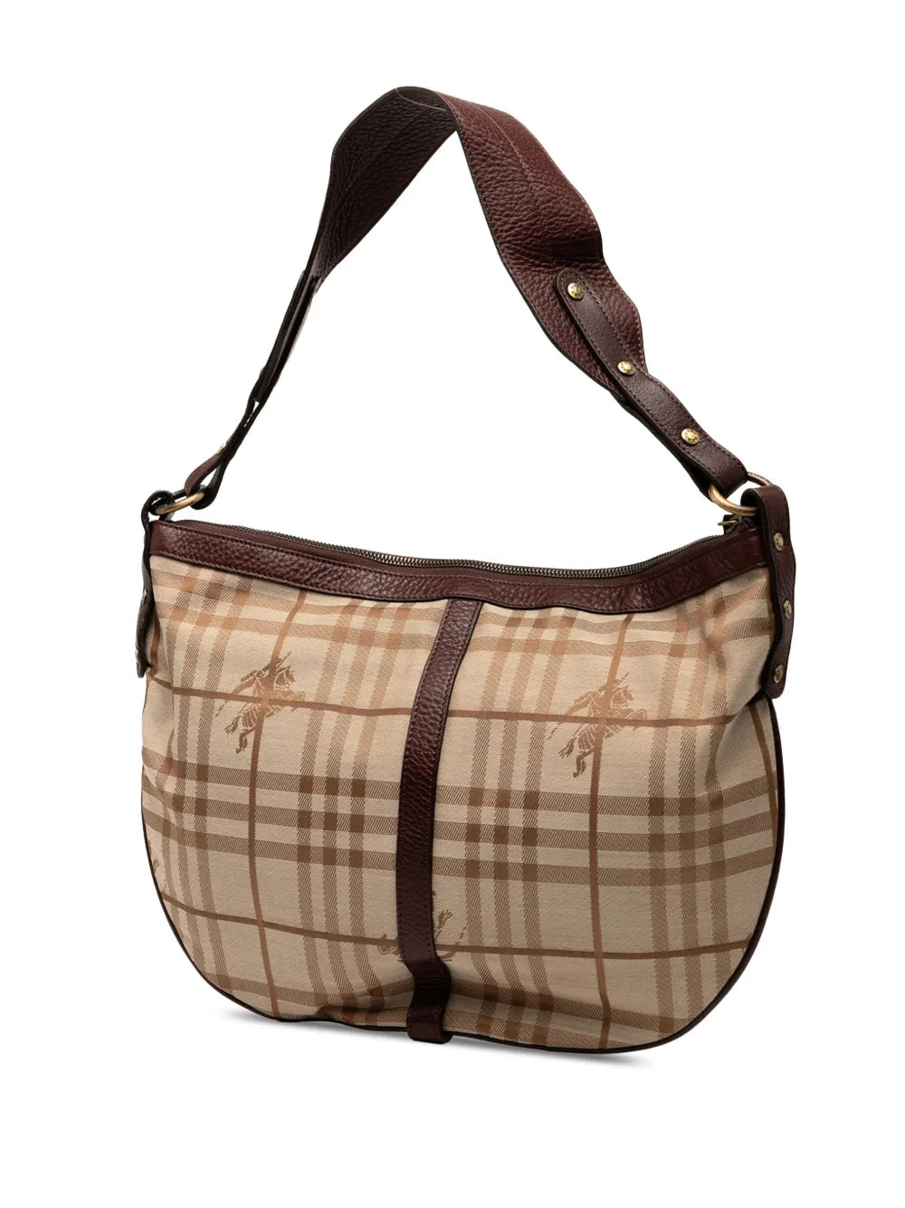 Pre-OwnedBurberry Pre-Owned2000-2017 Haymarket Check Canvas hobo bag
