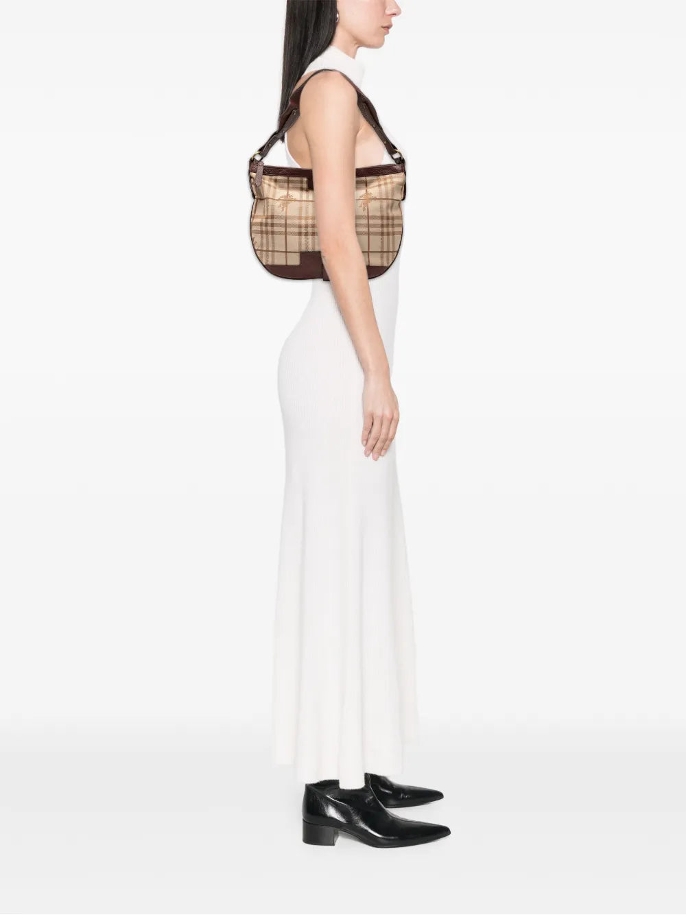 Pre-OwnedBurberry Pre-Owned2000-2017 Haymarket Check Canvas hobo bag