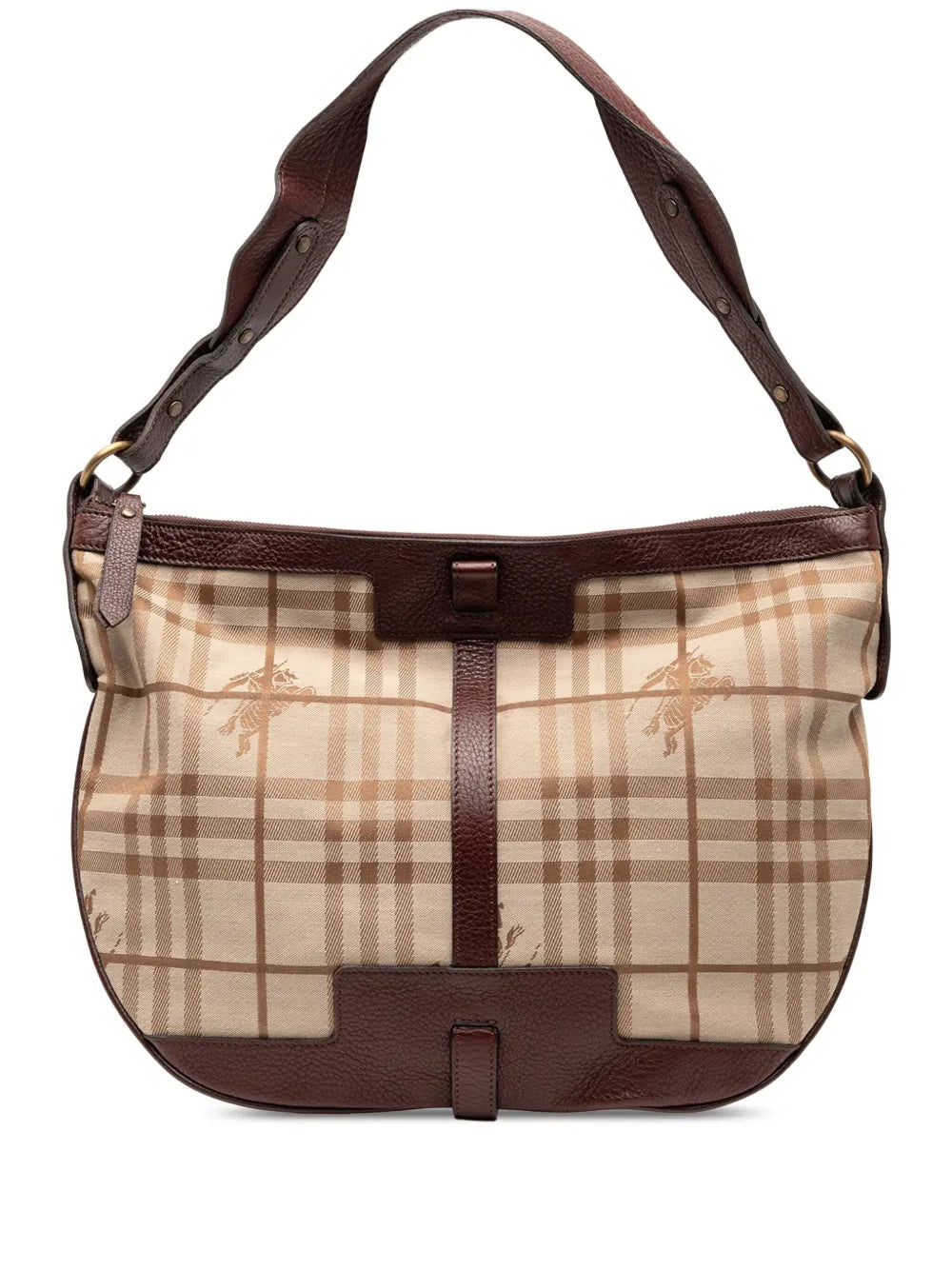 Pre-OwnedBurberry Pre-Owned2000-2017 Haymarket Check Canvas hobo bag