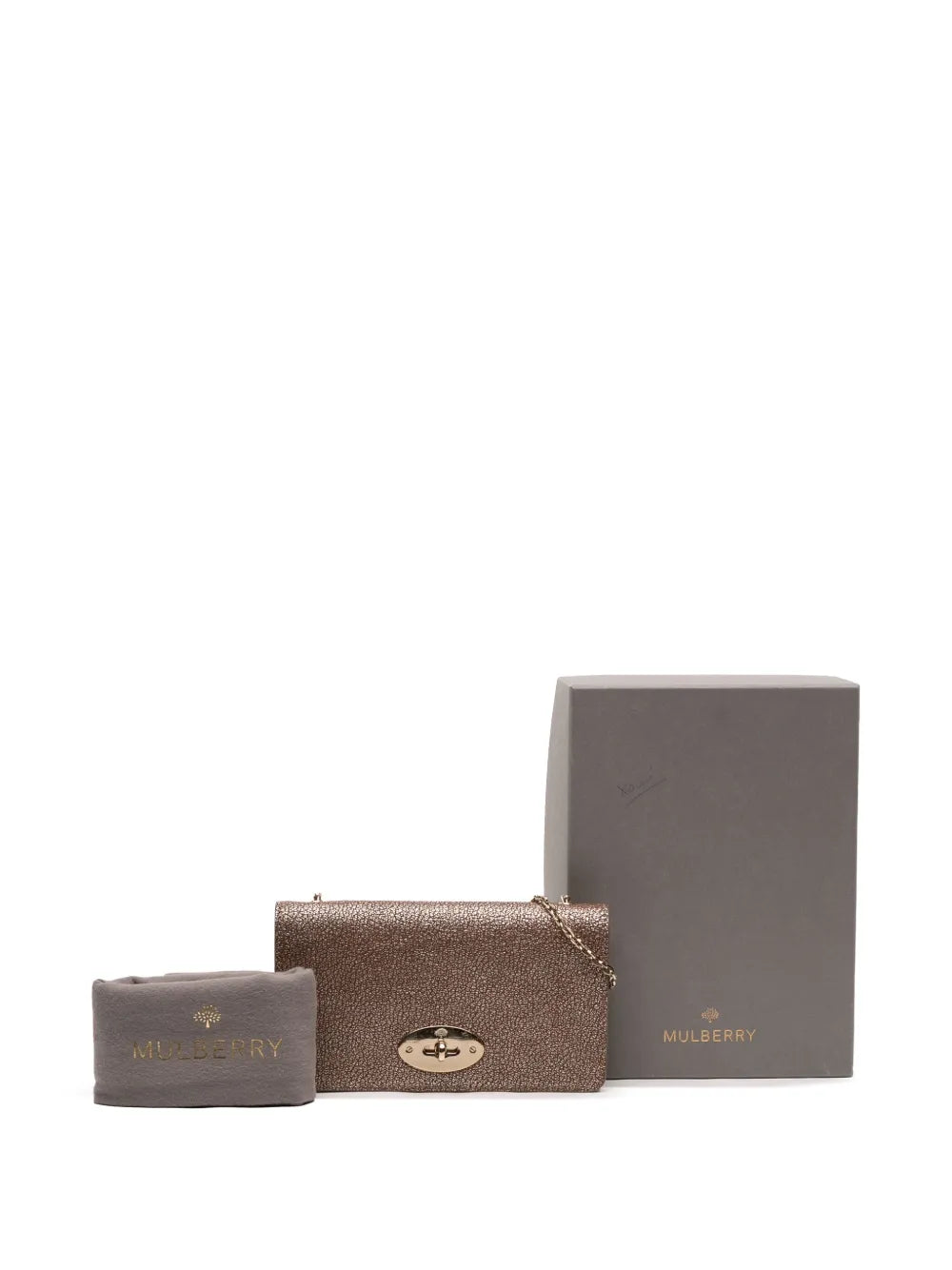 Pre-OwnedMulberry Pre-Owned2000-2015 Metallic Grained Calfskin Bayswater Wallet on Chain crossbody bag