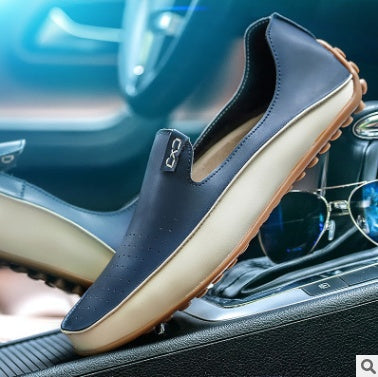 spring new men's leather shoes fashion set foot peas shoes driving shoes large size shoes