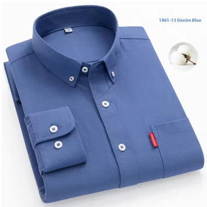 Pure Cotton Washed Oxford Woven Shirts Men