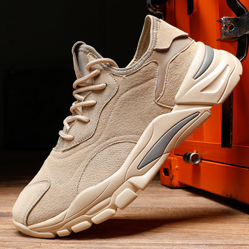 Casual Sports Men's Shoes New Breathable Leather Stitching Men's Shoes