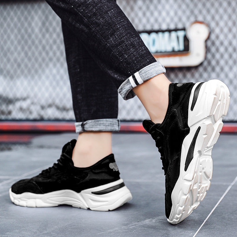 Casual Sports Men's Shoes New Breathable Leather Stitching Men's Shoes
