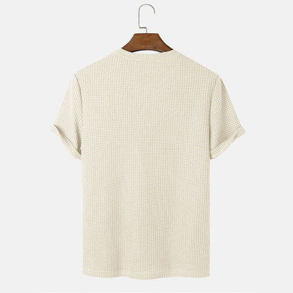 Men Summer Solid Color Round Neck Basic T-Shirts